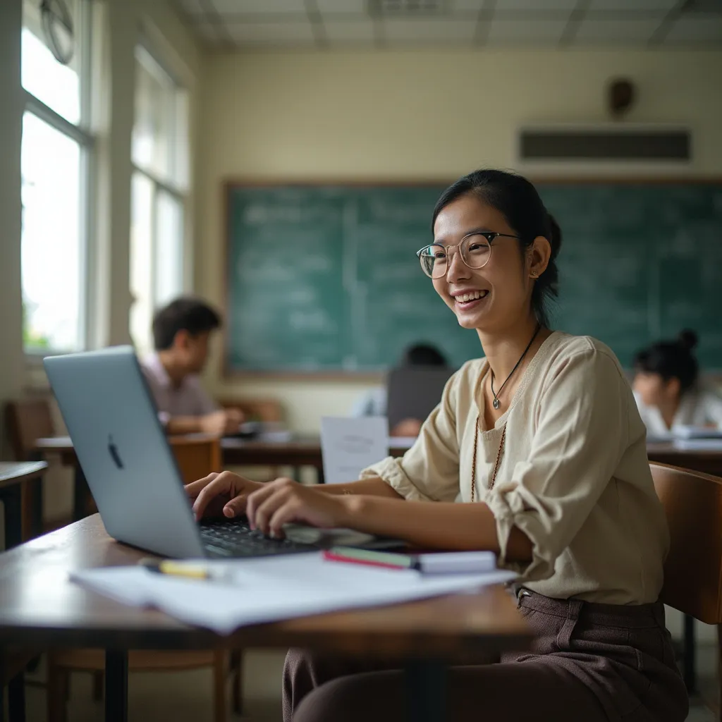 Former teacher now working as online tutor